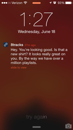 8tracks push notification