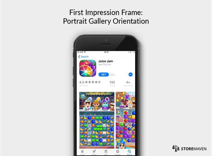 iOS 11 App Store: First Impression Frame with Portrait Gallery